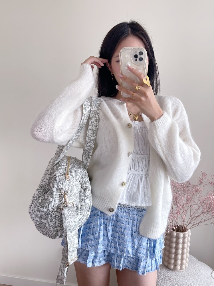 Jenny Flower Travel Bag / Green & White