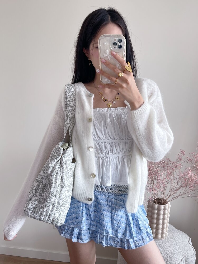 Marbella Flower Travel Bag / Green & White