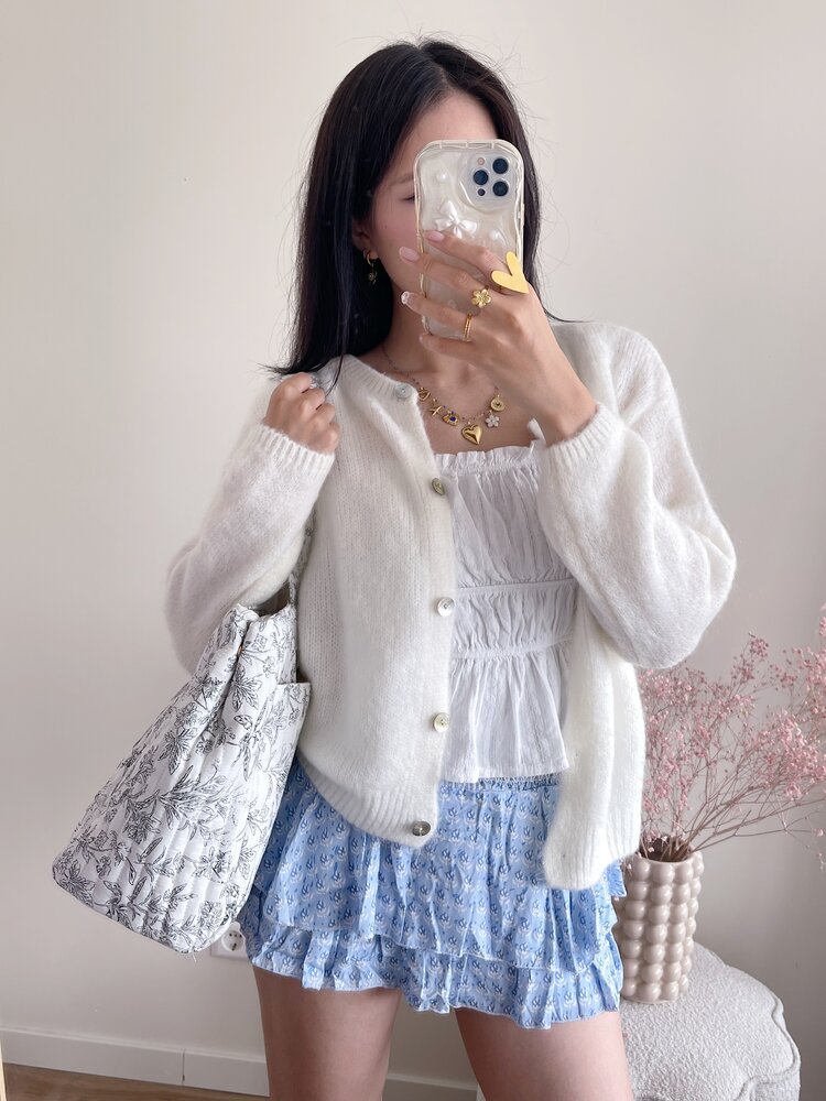 Marbella Flower Travel Bag / White