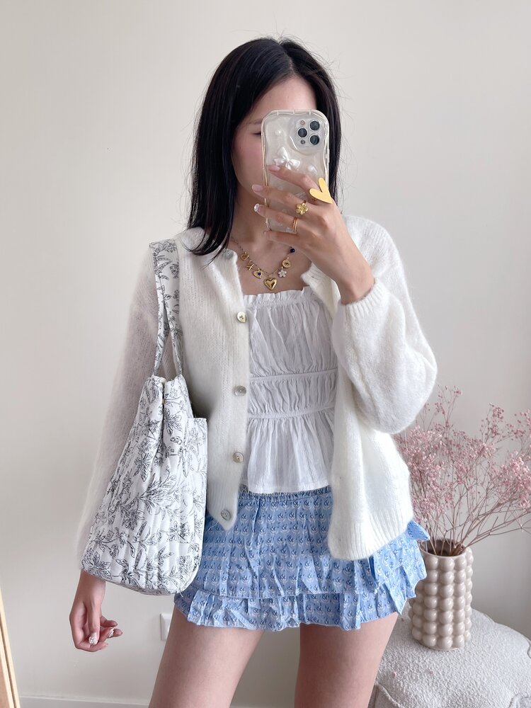 Marbella Flower Travel Bag / White