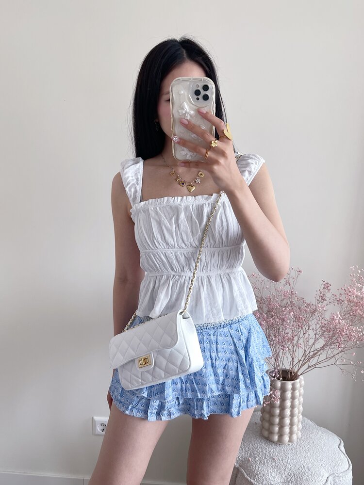 Naime Quilted Chain Bag / White