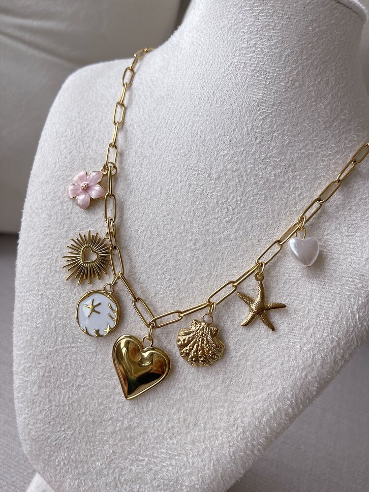 Gold 7 Mixed Charms Necklace / Type B6