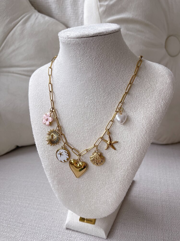 Gold 7 Mixed Charms Necklace / Type B6