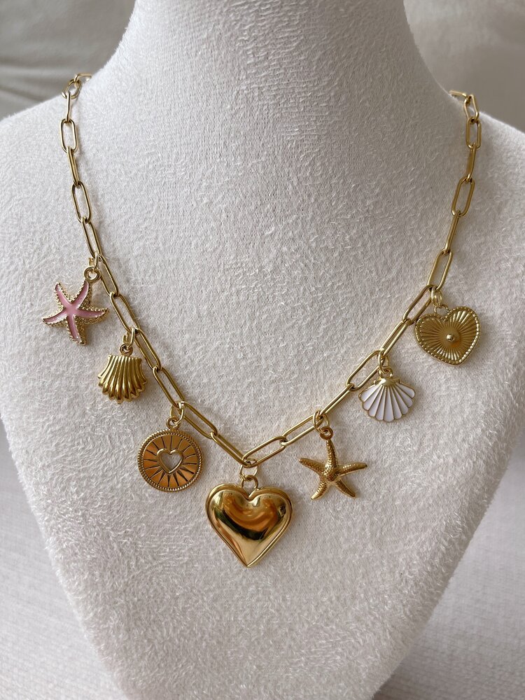Gold 7 Mixed Charms Necklace / Type B7