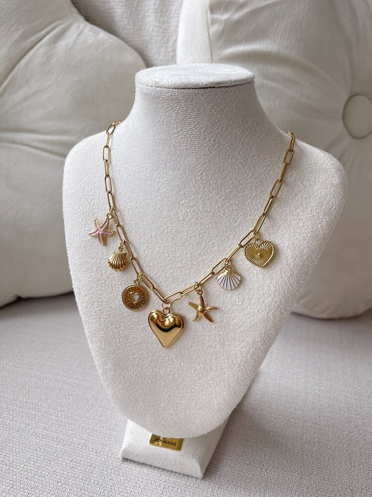 Gold 7 Mixed Charms Necklace / Type B7