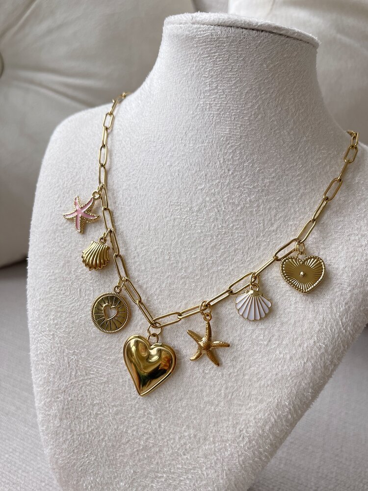 Gold 7 Mixed Charms Necklace / Type B7