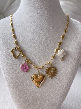 Gold 5 Mixed Charms Necklace / Type A7