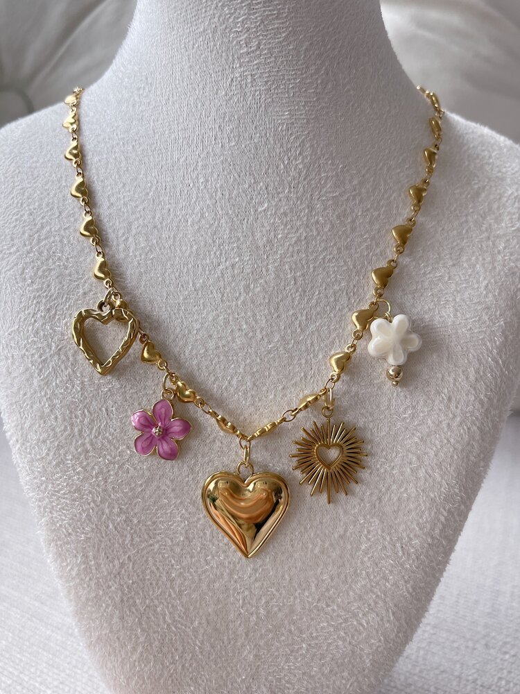 Gold 5 Mixed Charms Necklace / Type A7