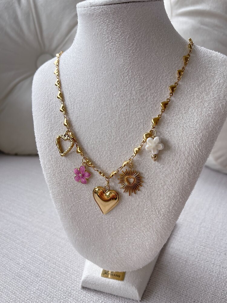 Gold 5 Mixed Charms Necklace / Type A7