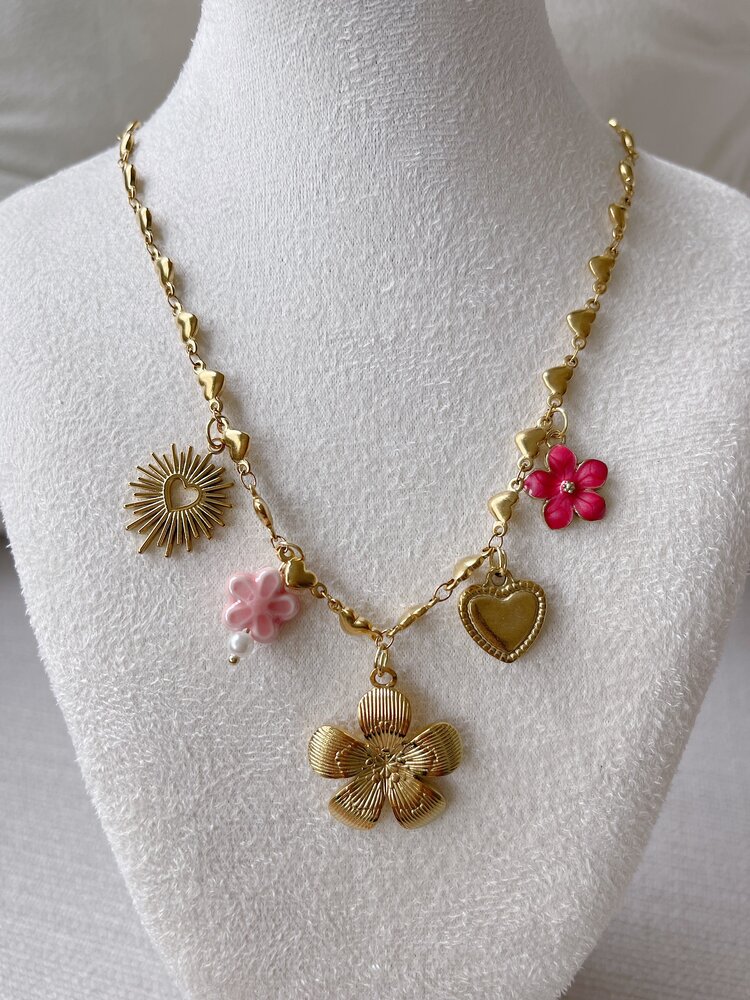Gold 5 Mixed Charms Necklace / Type A9