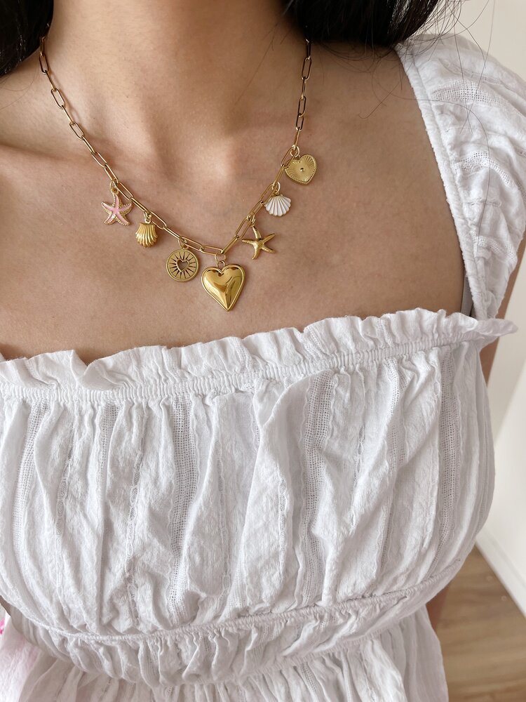 Gold 7 Mixed Charms Necklace / Type B7