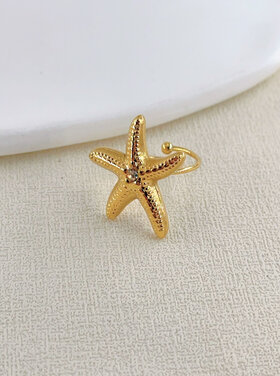 Gold Sea Star Diamond Ring