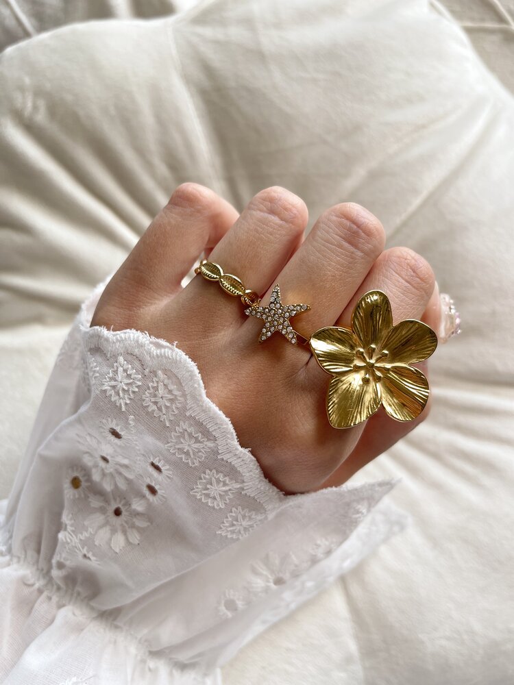 Gold Diamond Sea Star Ring