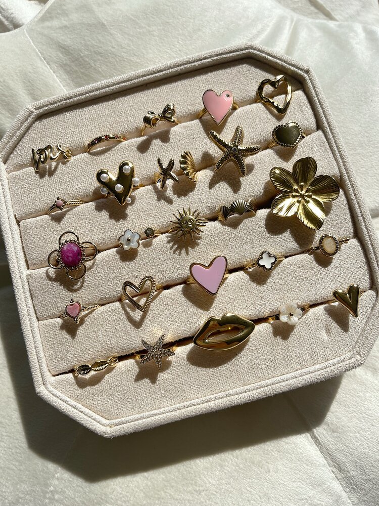 Gold Dainty Shell Pearl Ring