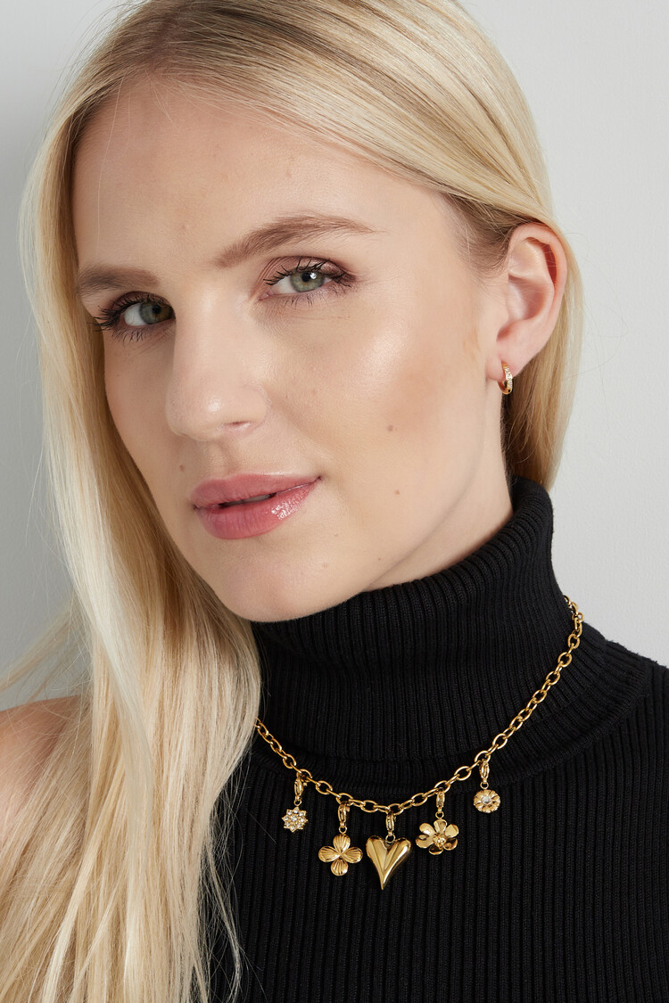 Gold Elegant Mixed Charms Necklace