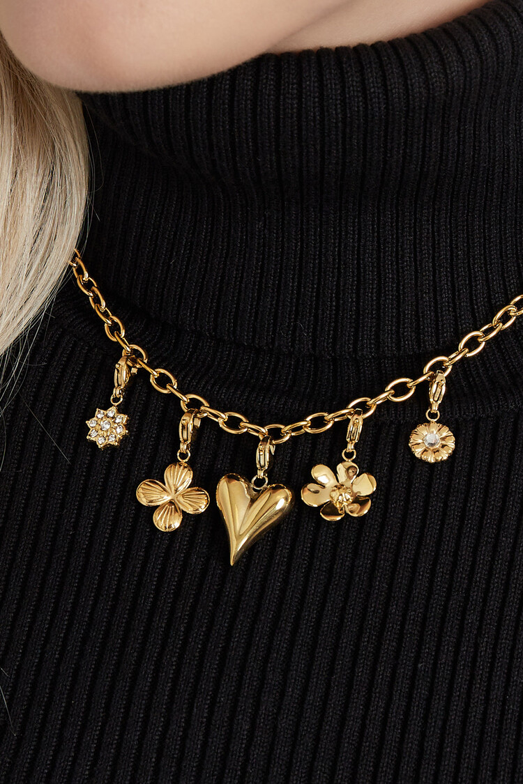 Gold Elegant Mixed Charms Necklace