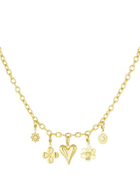 Gold Elegant Mixed Charms Necklace
