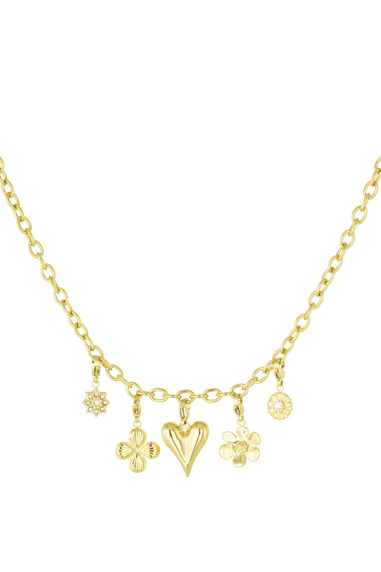 Gold Elegant Mixed Charms Necklace