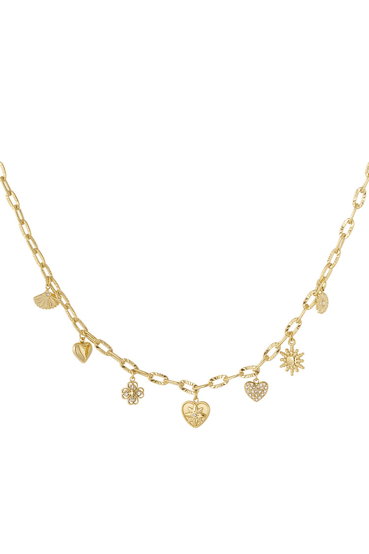 Gold Delicate Tiny Mixed Charms Necklace