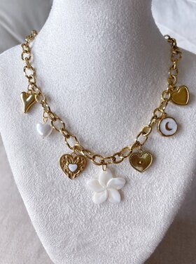 Gold 7 Mixed Charms Necklace / Type B9