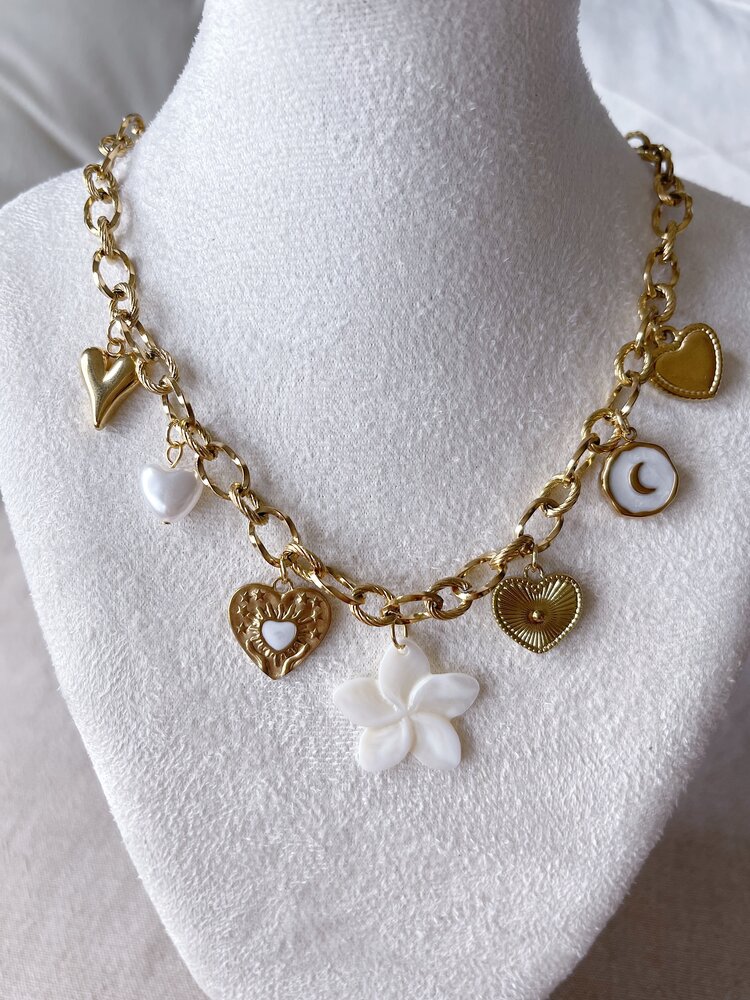 Gold 7 Mixed Charms Necklace / Type B9