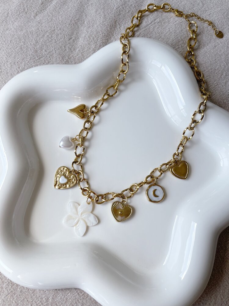 Gold 7 Mixed Charms Necklace / Type B9