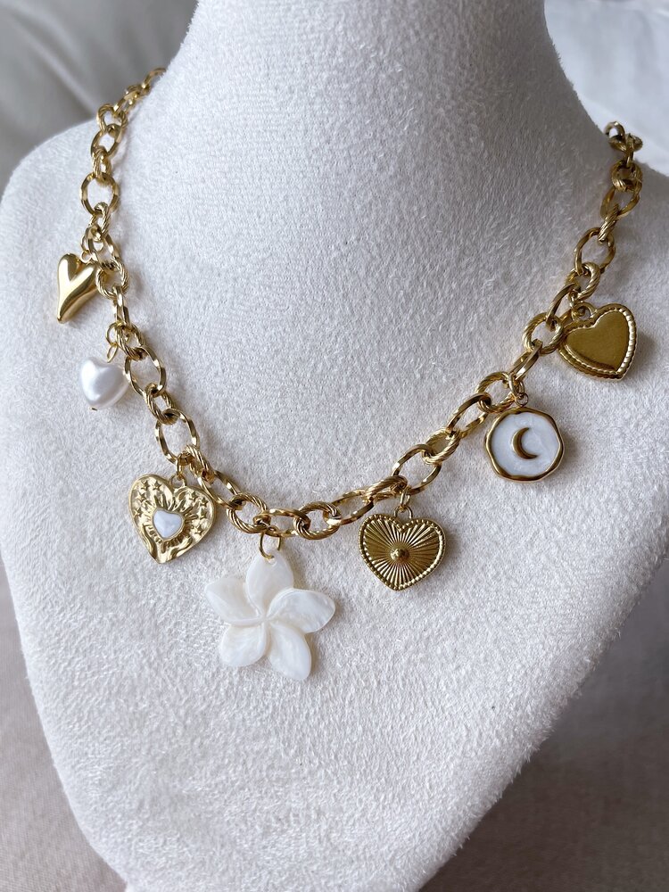 Gold 7 Mixed Charms Necklace / Type B9