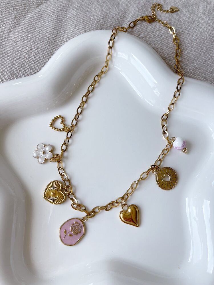 Gold 7 Mixed Charms Necklace / Type C2
