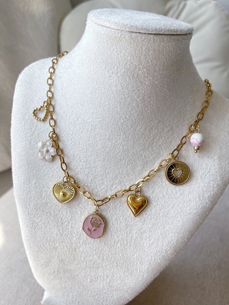 Gold 7 Mixed Charms Necklace / Type C2