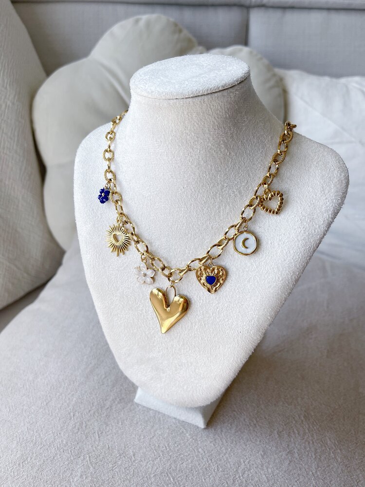 Gold 7 Mixed Charms Necklace / Type C3