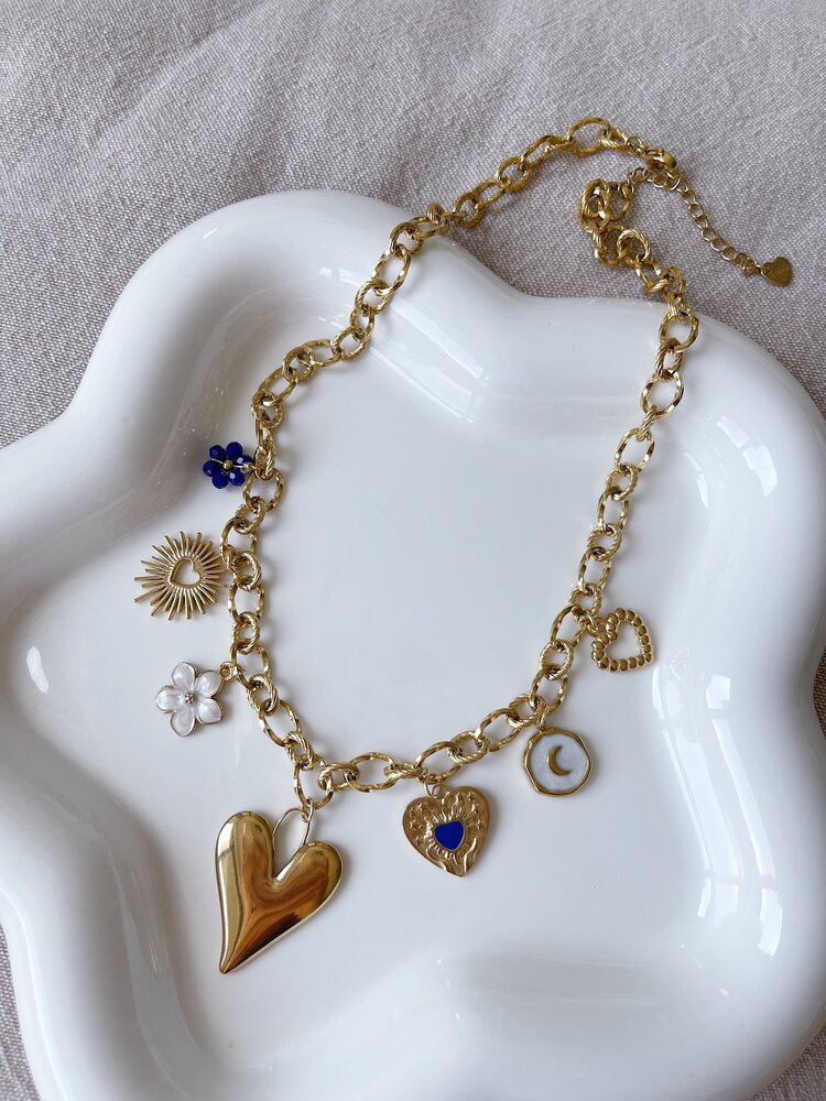 Gold 7 Mixed Charms Necklace / Type C3