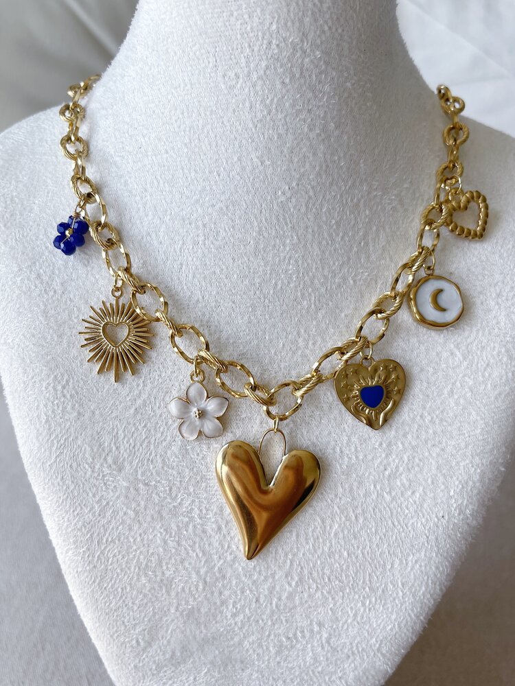 Gold 7 Mixed Charms Necklace / Type C3