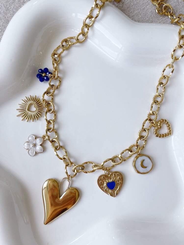 Gold 7 Mixed Charms Necklace / Type C3