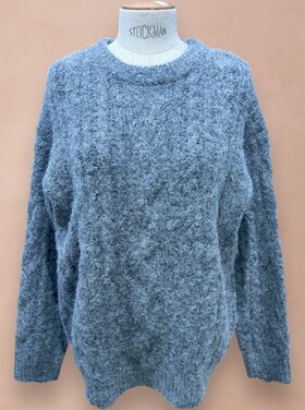 Rojina Oversized Cable Knit Sweater / Grey