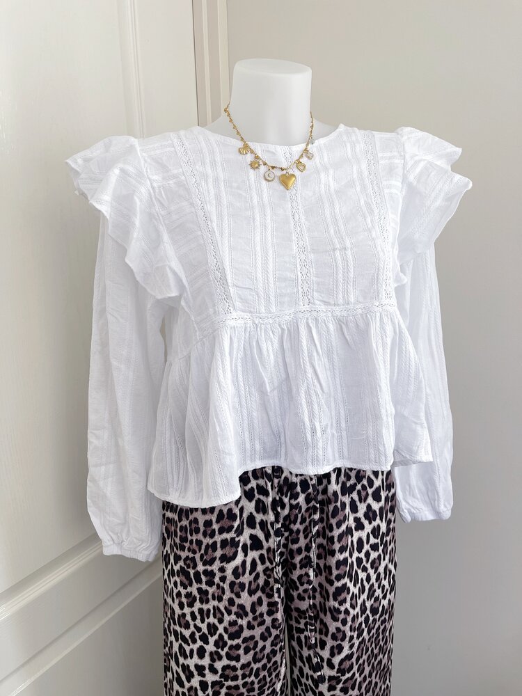 Salina Embroidered Blouse / White