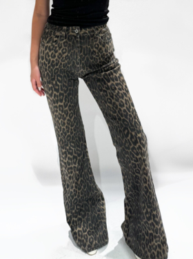 Julie Leopard Flared Jeans