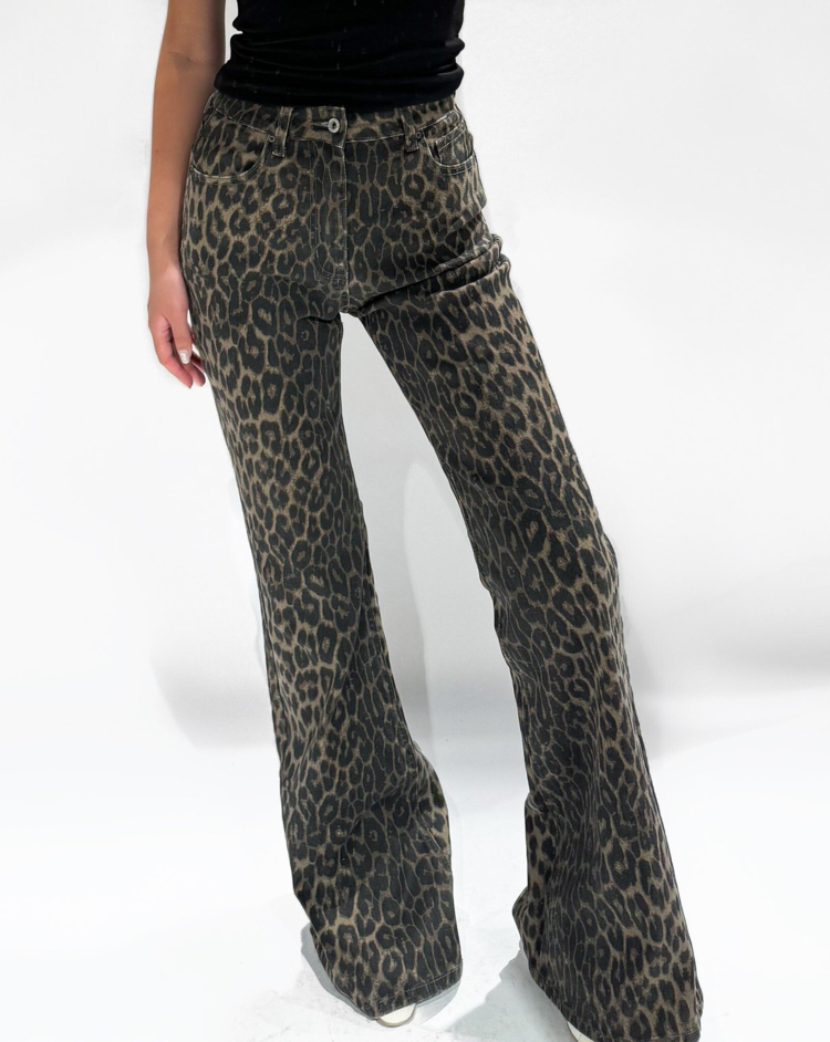 Julie Leopard Flared Jeans