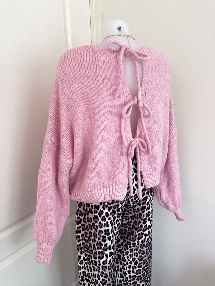 Nimi Bow Knit Sweater / Light Pink