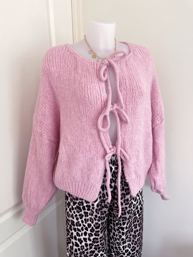 Nimi Bow Knit Sweater / Light Pink