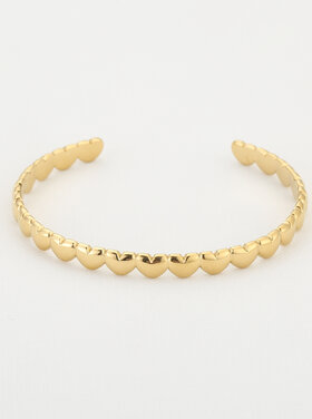 Gold Hearts Bangle Bracelet