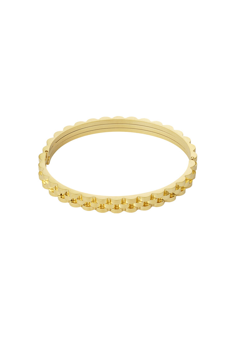 Gold Linked Bangle Bracelet