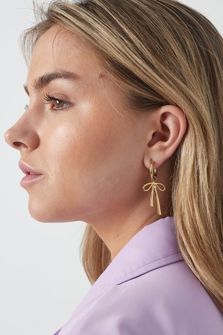 Gold Bow Statement Earrings