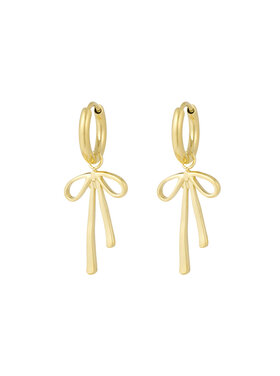 Gold Bow Statement Earrings