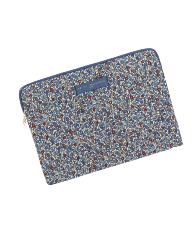 Belin Flower Laptop Pouch / Denim Blue