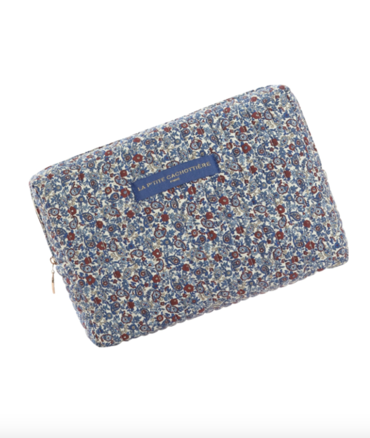 Marly Flower Toiletry Bag / Denim Blue (Large)