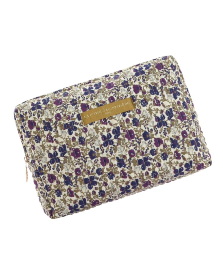 Marly Flower Toiletry Bag / Olive Purple (Large)