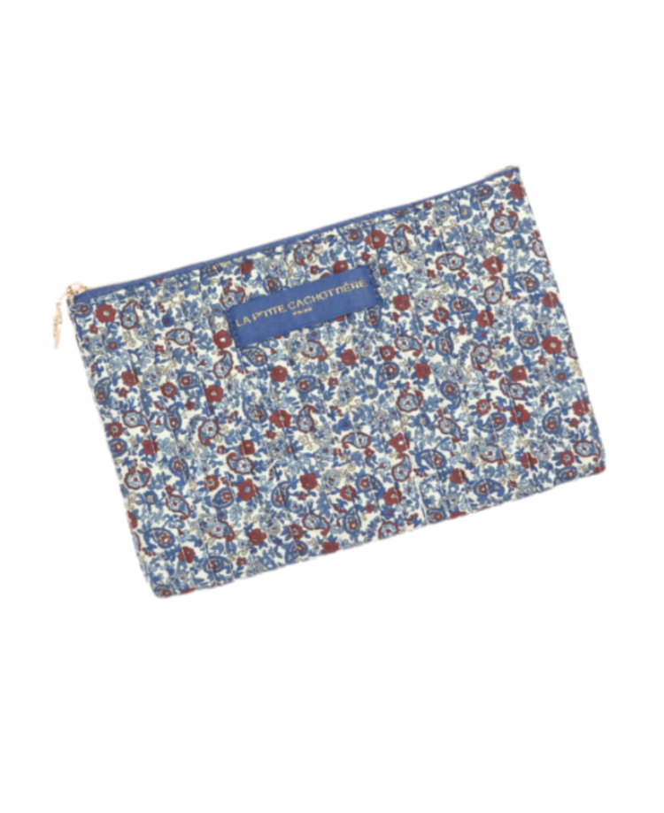Lizzie Flower Pouch / Denim Blue