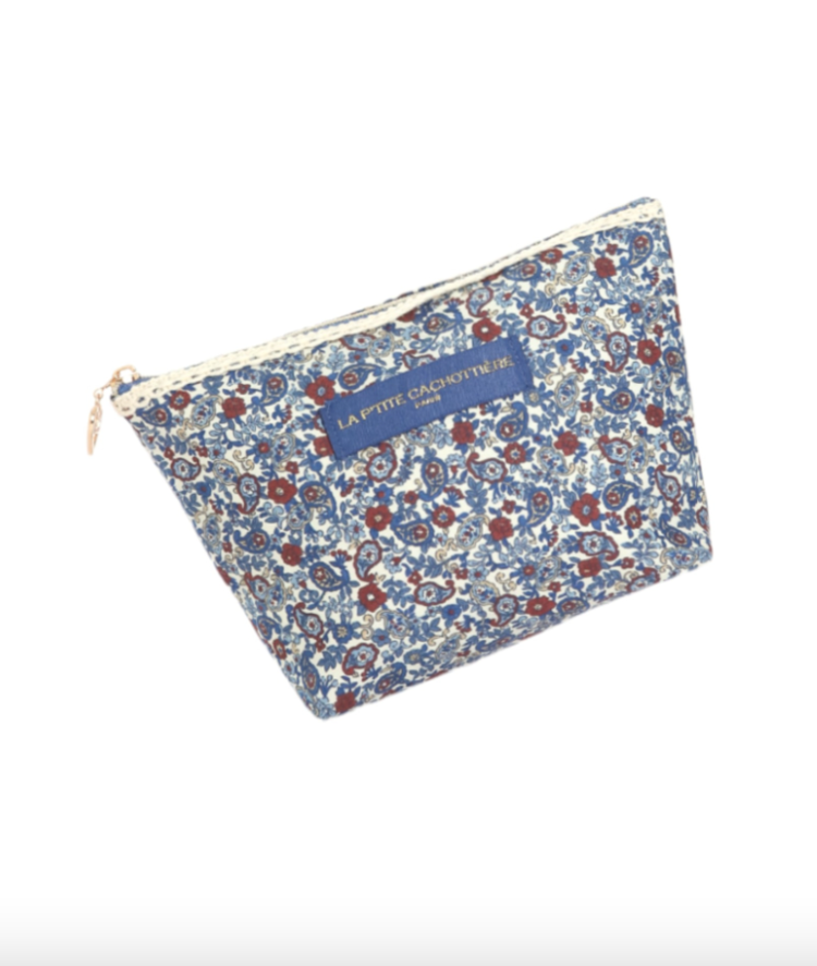 Becca Flower Pouch / Denim Blue