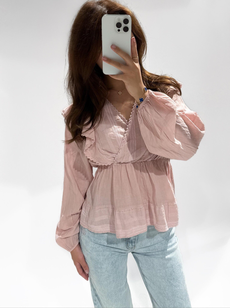 Nayla Embroidered Blouse / Dusty Pink
