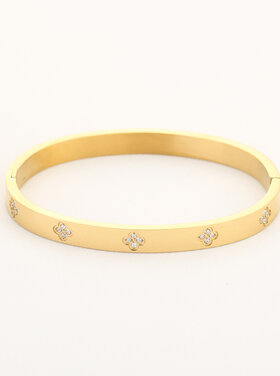 Gold Clover Bangle Bracelet